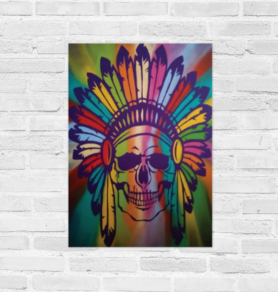 poster reproduction toile Indian Skull en plusieurs formats