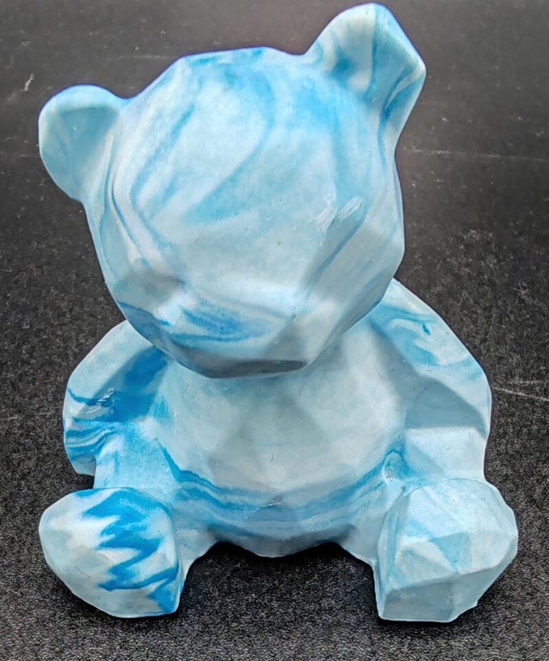 bear-ours-résine-minérale-bleu-blanc-marbré