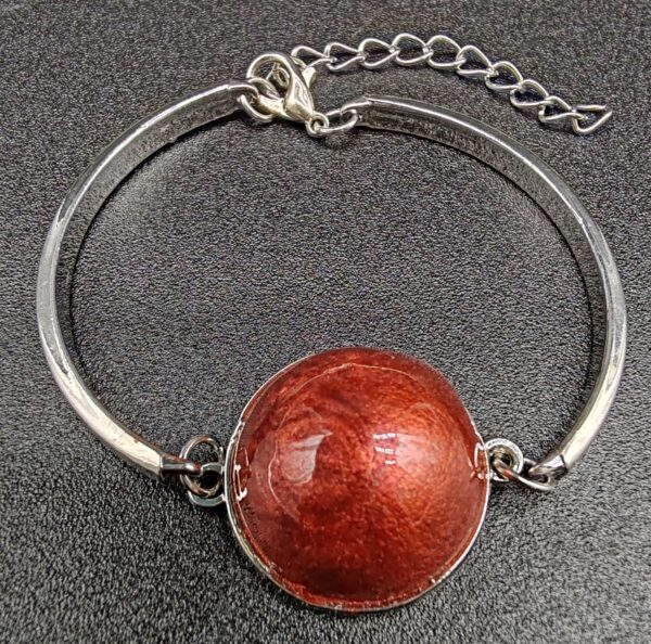 bracelet-résine-epoxy-rouge-métallique-argenté