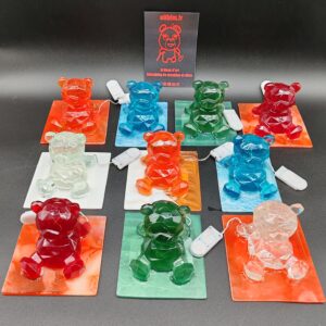 bear-lumineux-ours-support-smartphone-bleu-blanc-orange-vert-rouge-résine-epoxy