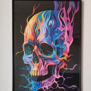 skull flammes multicolor