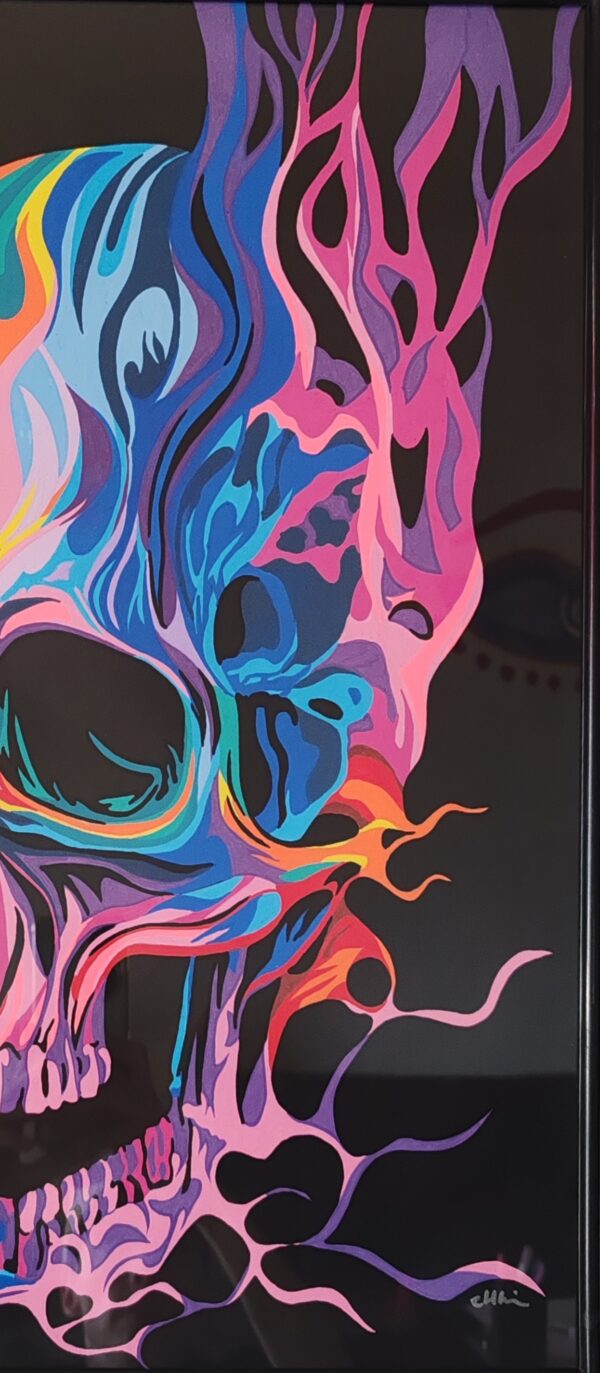 skull flammes multicolor