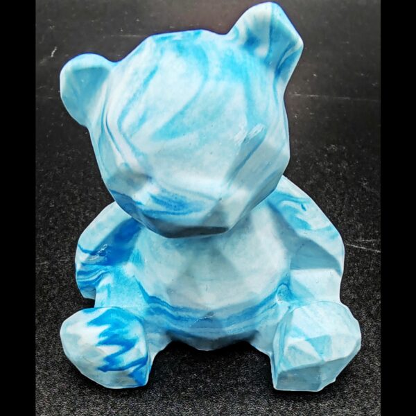 bear-ours-résine-minérale-bleu-blanc-marbré