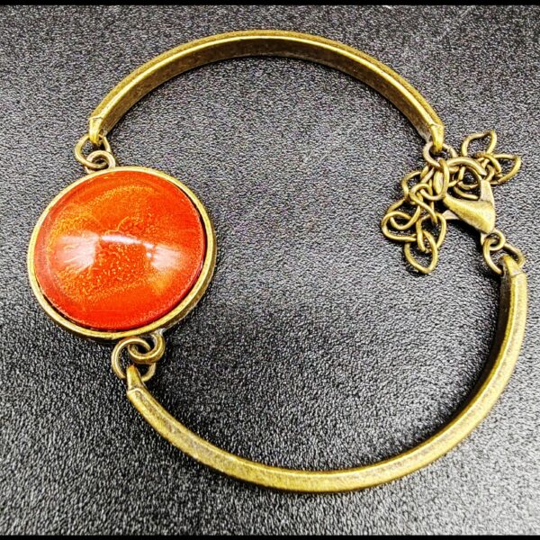 bracelet-résine-epoxy-orangé-cuivré
