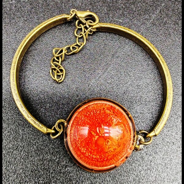 bracelet-résine-epoxy-rouge-orangé-cuivré