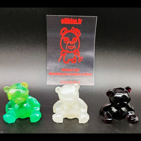 gamme-bear-ours-résine-epoxy-vert-violet-blanc