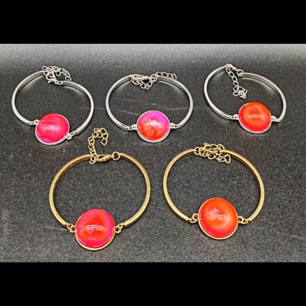 gamme-bracelets-résine-epoxy-rose-orange-argenté-cuivré