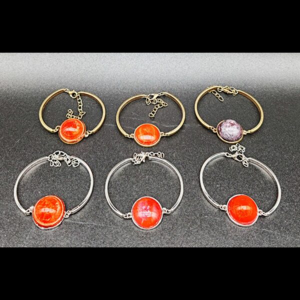 gamme-bracelets-résine-epoxy-rouge-orangé-rouge-sombre-dark-red-argenté-cuivré