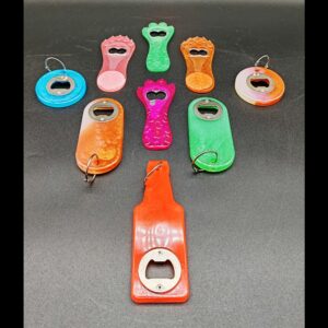 décapsuleur-patte-chat-tigre-rond-bouteille-résine-epoxy-orange-fluo-vert-bleu-rose-violet-fluo-cuivré-blanc-perle