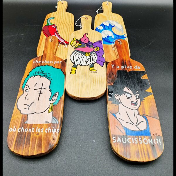 planche-apéro-pin-peinte-design-piment-wave-vague-buu-burhito-zoro-one-piece-son-goku-dbz