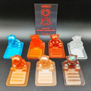 support-smartphone-ours-résine-epoxy-bleu-orange-clair-opaque-rouge-cuivré-argenté-blanc-violet-holographique
