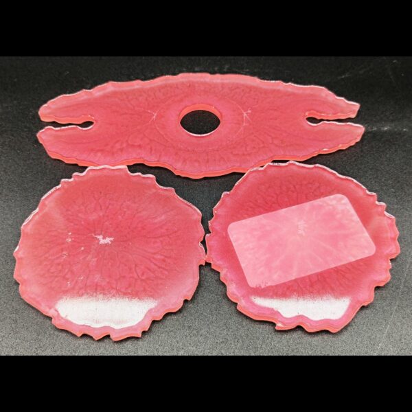 kit-apéro-support-bouteille-support-verres-sous-verres-résine-epoxy-rose