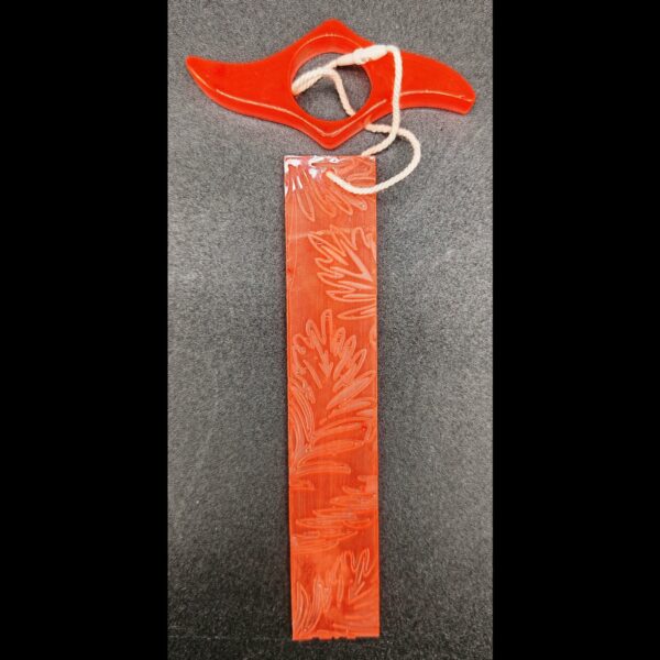 kit-lecture-bloque-page-marque-page-feuille-résine-epoxy-orange