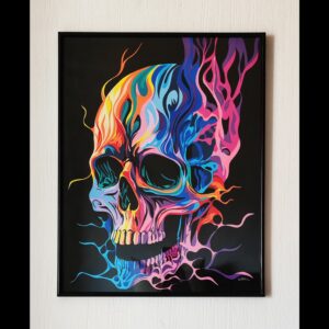 skull flammes multicolor