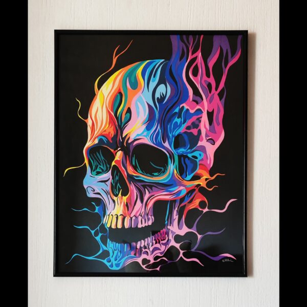 skull flammes multicolor