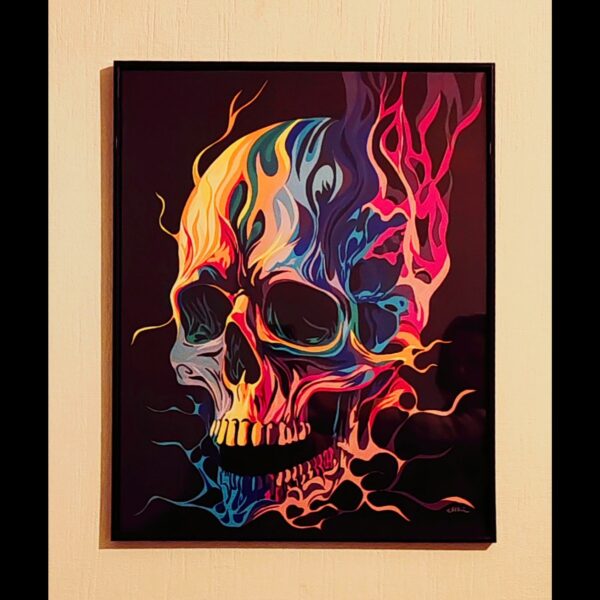 skull flammes multicolor