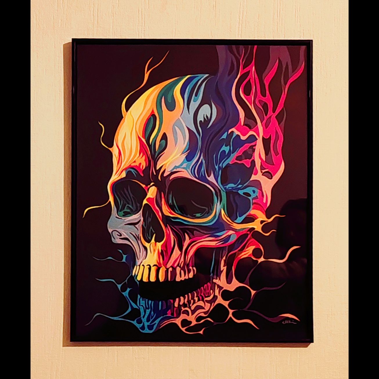 skull flammes multicolor